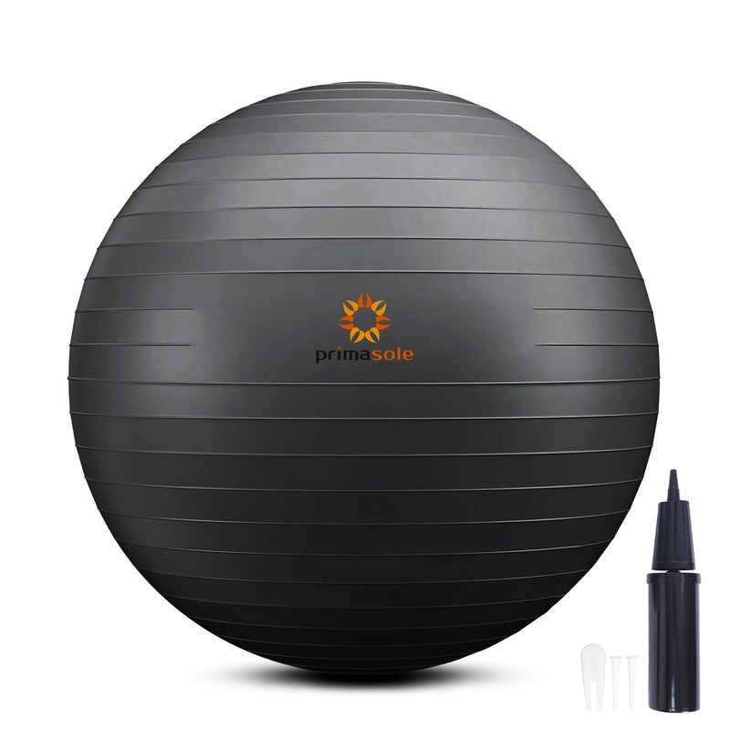 PRIMASOLE Exercise Ball for Balance Stability Fitness Workout Yoga Pilates at Home Office & Gym 65cm Pale Gray - Image 1